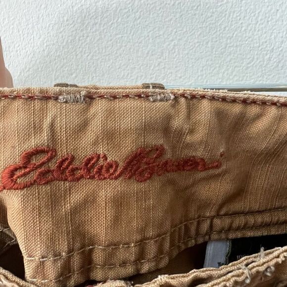 Eddie Bauer Trouser High Rise Button Ankle Adjustable Tab Leg Women's Brown Carg - Picture 6 of 16